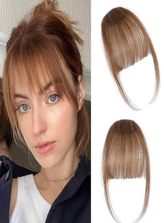 ELEFOCUS Clip-on bangs 100% real hair Fine light brown fake bangs Daily wear fake bangs - Image 1